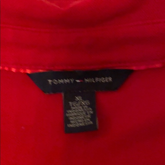 2/$24 Red Tommy Hilfiger long-sleeved polo shirt - Picture 3 of 6